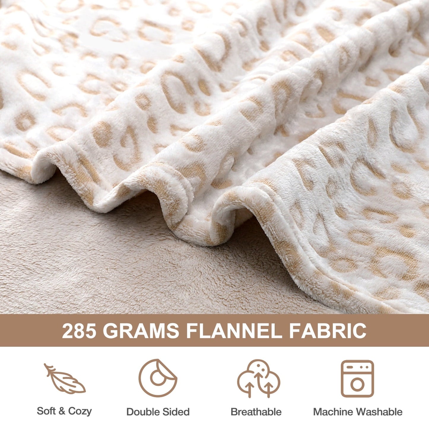 Livhil Flannel Fleece Throw Blanket, Lightweight Cozy Plush Leopard Blanket