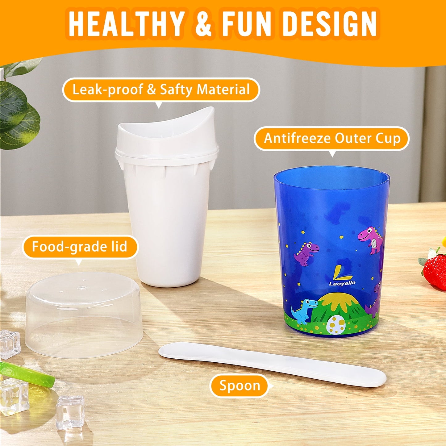 Livhil Slushy Cup, Quick Frozen Slushie Cup Maker , Magic Squeeze Cup Turn Any Drink into Slushy, DIY Smoothie Cup(Blue)