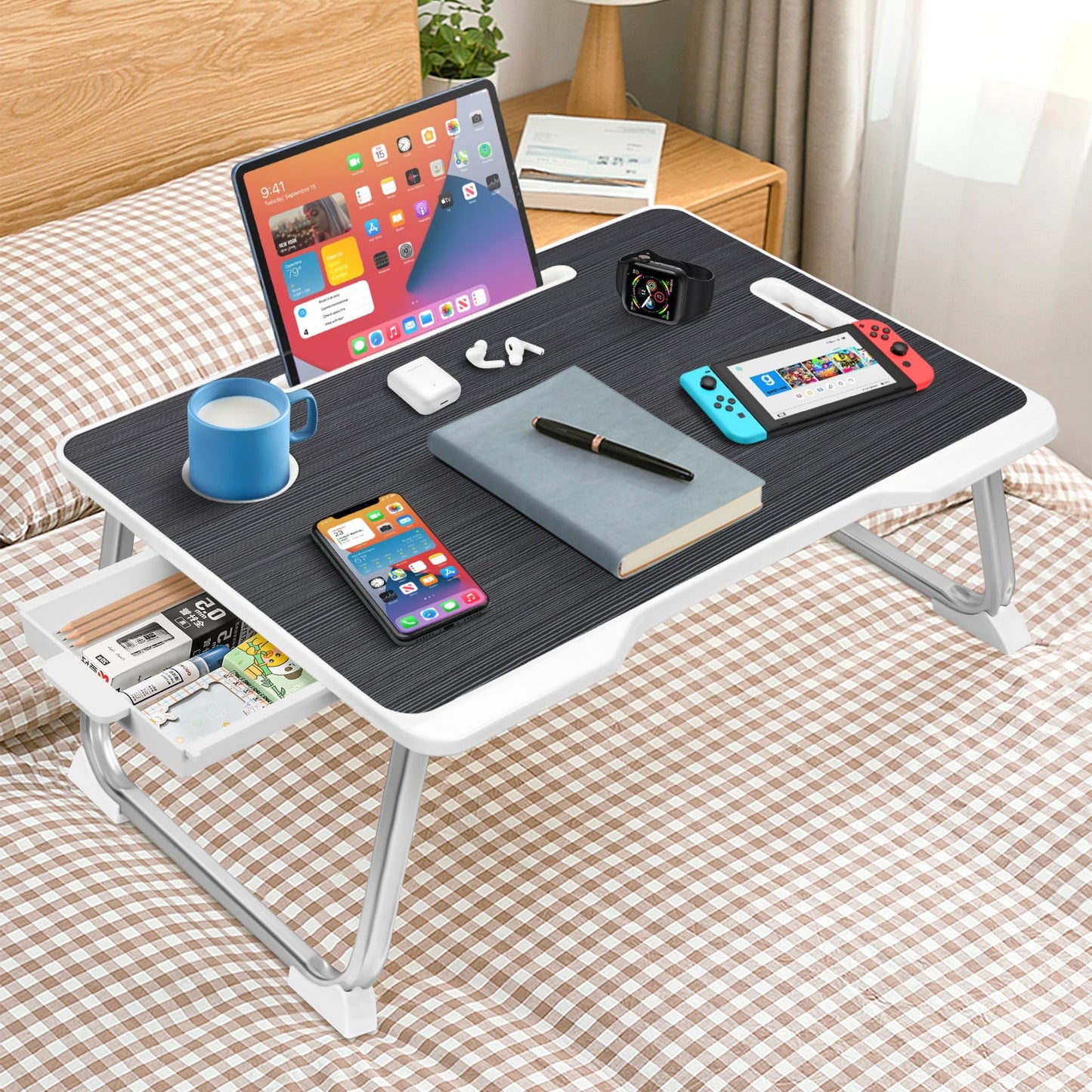 Livhil Large Lap Desk for Bed | Laptop Table, Portable Lap Writing Desk