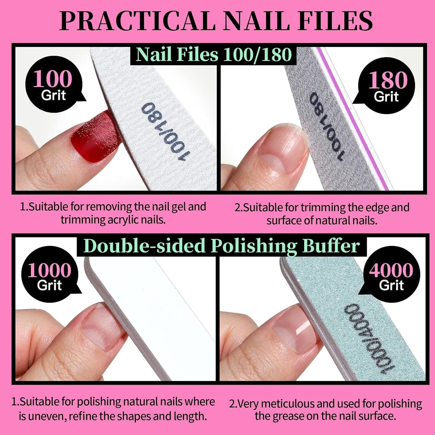 Livhil Nail Care Kit, Nail Files Nail Buffer Block Cuticle Trimmer Cuticle Pusher Nail Tools Manicure Kit for Women