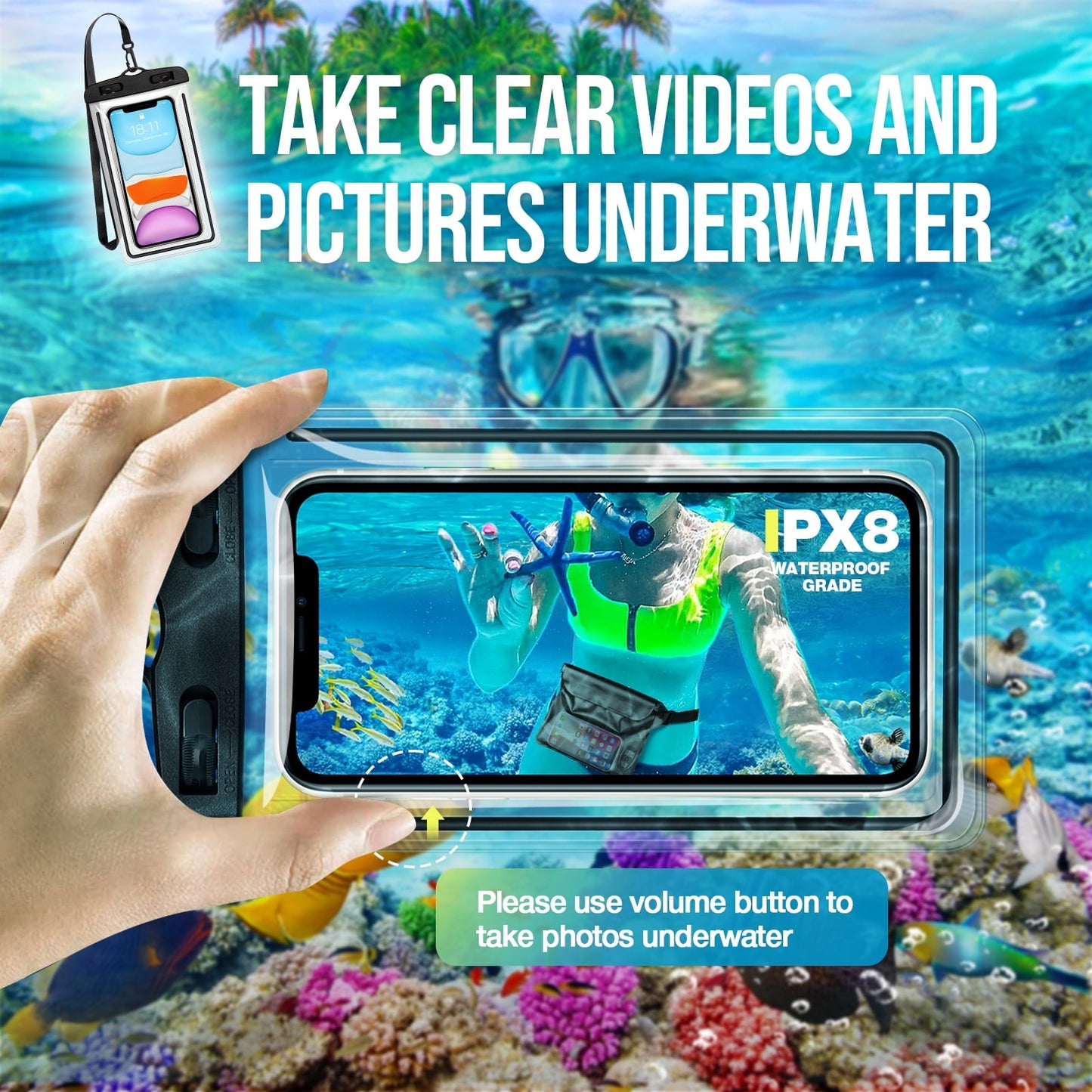 Livhil Waterproof Dry Bag and Waterproof Cell Phone Bag for Outdoor Water Sports Paddle