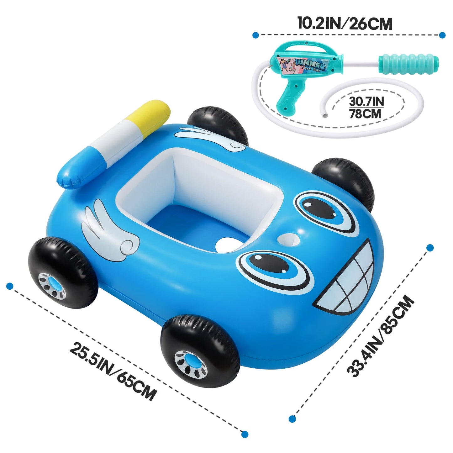 Livhil Swimming Pool Floats Kids 3-6 with Canopy, Tank Inflatable Pool Floats for Kids