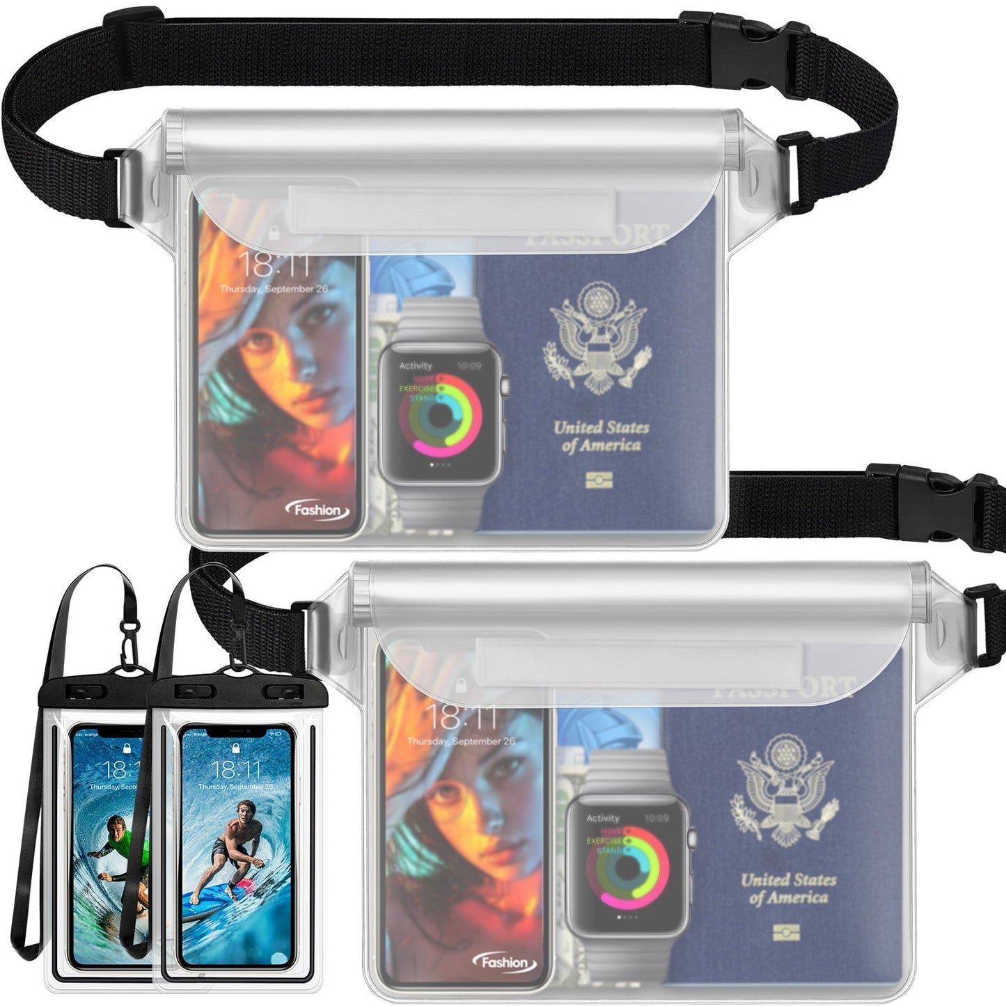 Livhil Waterproof Dry Bag and Waterproof Cell Phone Bag for Outdoor Water Sports Paddle