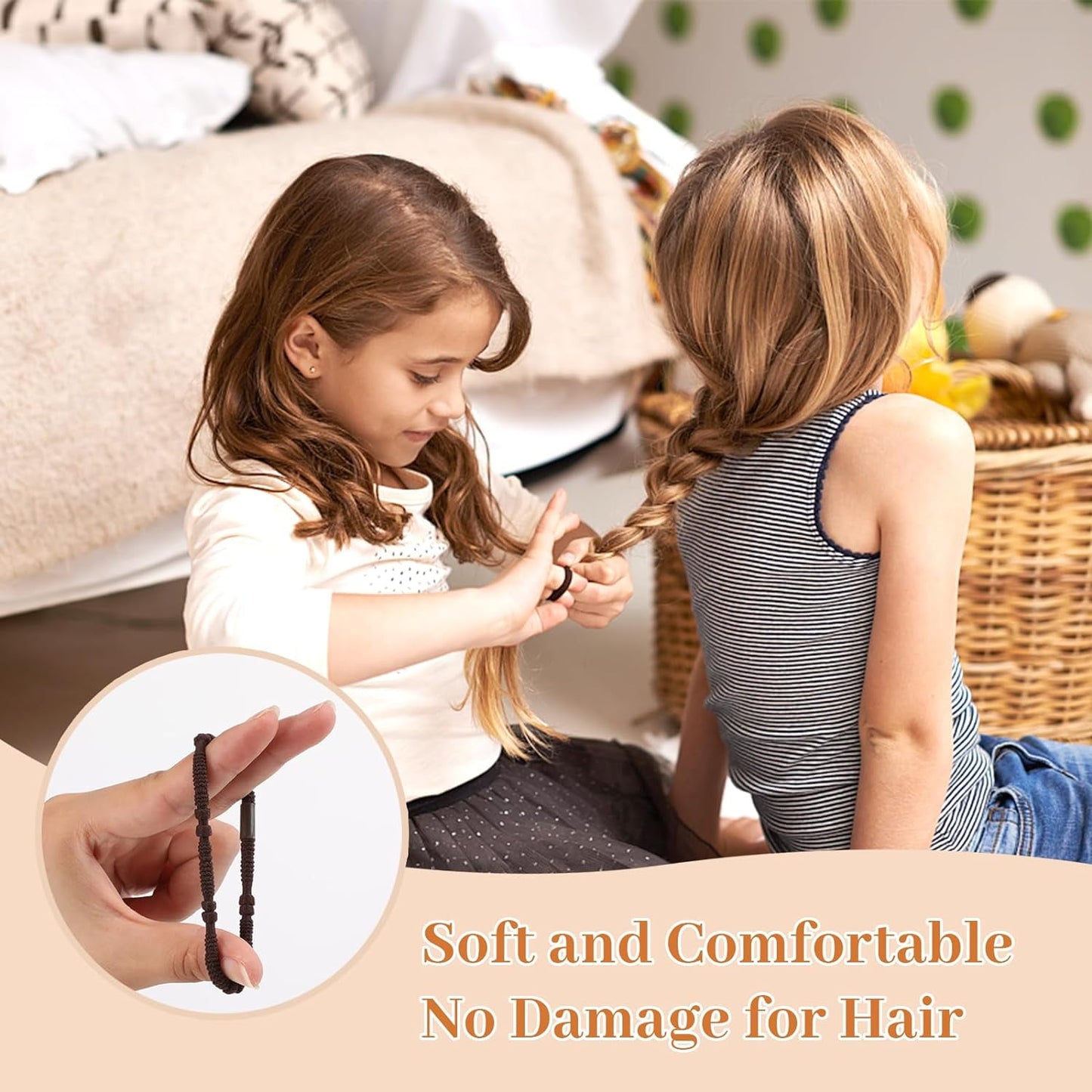 Livhil 25pcs Boho Hair Ties No Damage, Elastic Hair Bands for Women, Scrunchies for Ponytail Holders