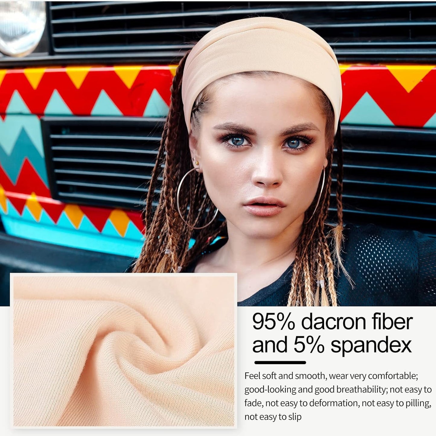 Livhil 12Pcs Stretchy Headbands for Women,Ventilate and Anti-slip Sport Headband, Fashionable Twist-style Head Wraps