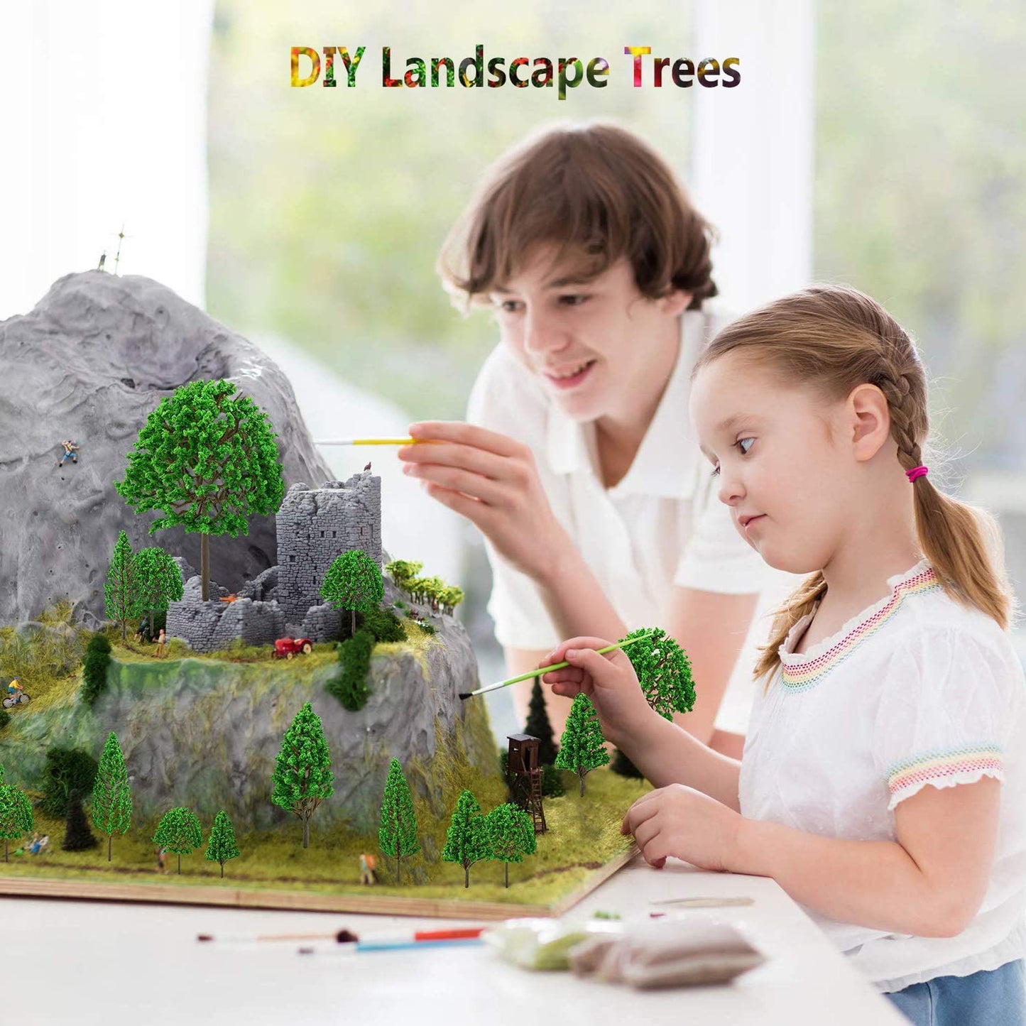 Mixed Model Trees Model Train Scenery, DIY Scenery Landscape Woodland Scenics Multiple Type