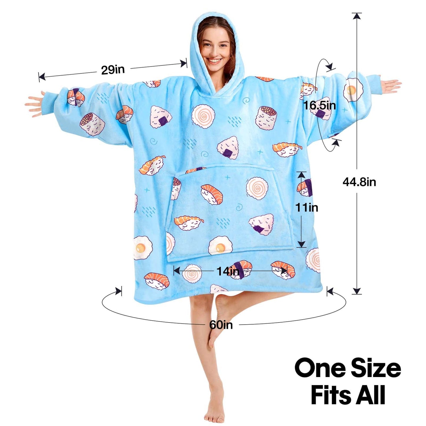 Livhil Wearable Blanket Hoodie Sweater , Oversized Blanket Hoodie with Sleeves Sherpa Sweatshirt Blanket