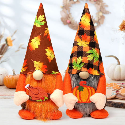 2 PCS Harvest Festival Faceless Doll, Thanksgiving Gnomes Plush Decor
