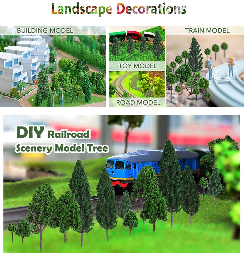 Mixed Model Trees Model Train Scenery, DIY Scenery Landscape Woodland Scenics Multiple Type