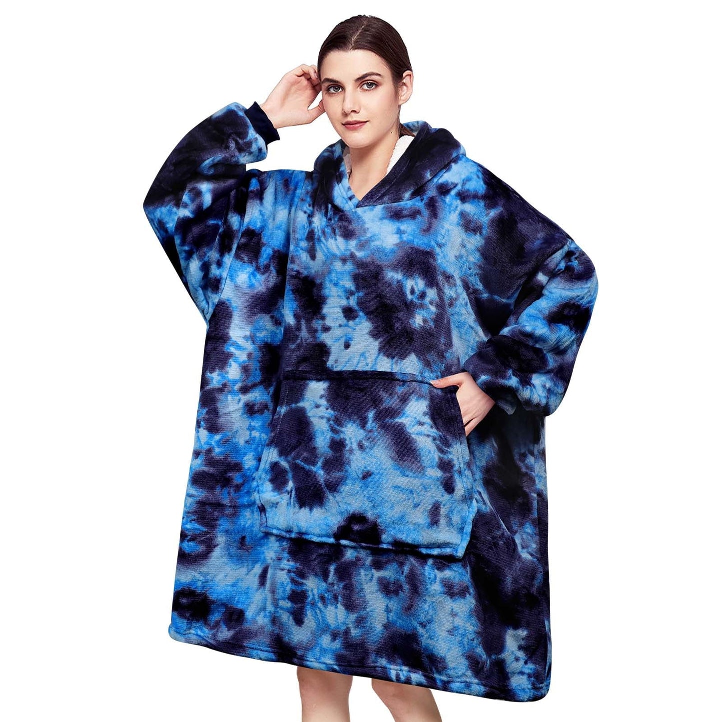 Livhil Wearable Blanket Hoodie Sweater , Oversized Blanket Hoodie with Sleeves Sherpa Sweatshirt Blanket