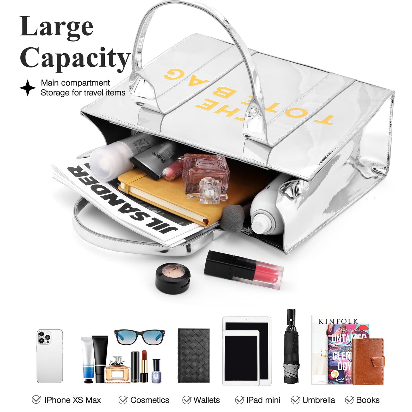 Livhil Tote Bag for Women Work, Tote Bags with Zipper Handbag Tote Purse Wallet Crossbody Bag