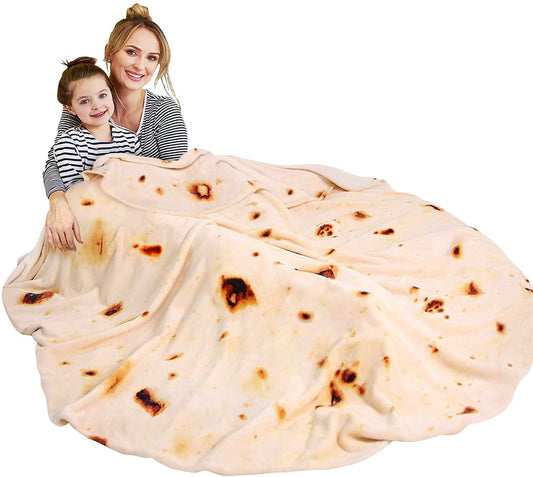 Giant Burrito Blanket Double Sided, Tortilla Blanket Funny Food Blankets