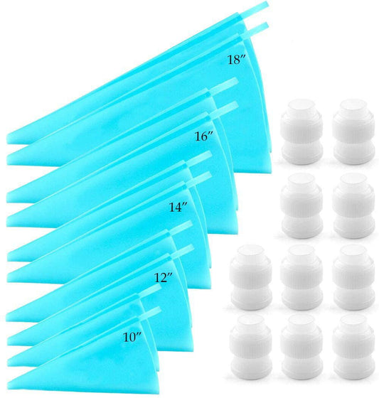 20Pcs Silicone Pastry Bags and Coupler Set