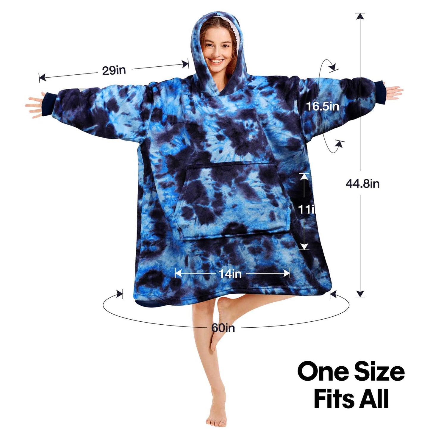 Livhil Wearable Blanket Hoodie Sweater , Oversized Blanket Hoodie with Sleeves Sherpa Sweatshirt Blanket