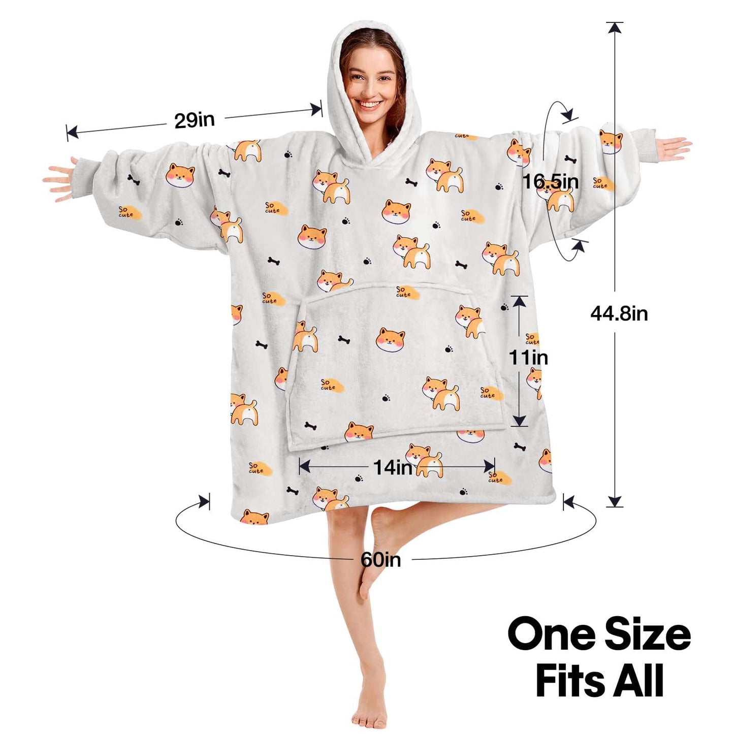 Livhil Wearable Blanket Hoodie Sweater , Oversized Blanket Hoodie with Sleeves Sherpa Sweatshirt Blanket