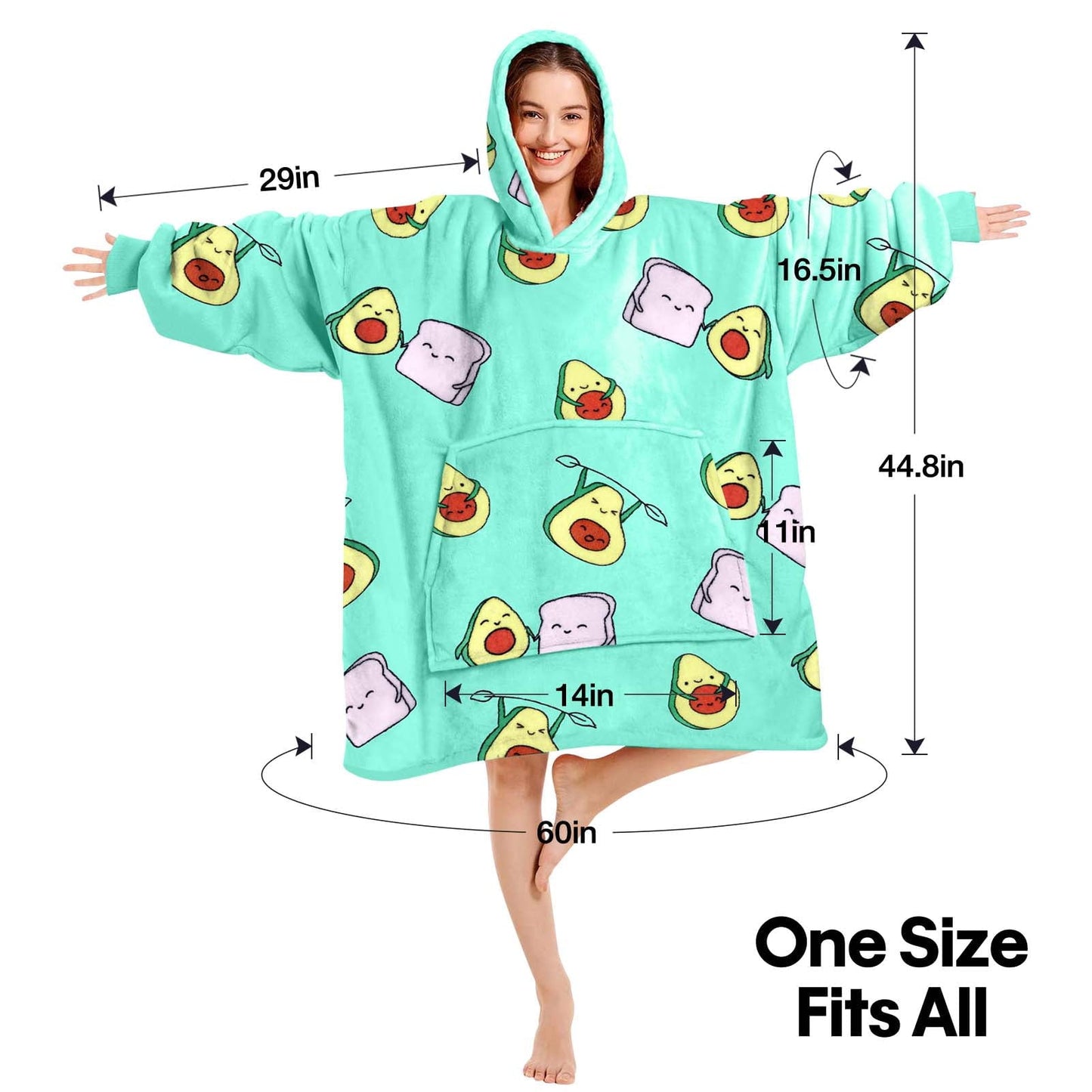 Livhil Wearable Blanket Hoodie Sweater , Oversized Blanket Hoodie with Sleeves Sherpa Sweatshirt Blanket