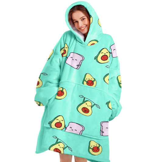 Livhil Wearable Blanket Hoodie Sweater , Oversized Blanket Hoodie with Sleeves Sherpa Sweatshirt Blanket