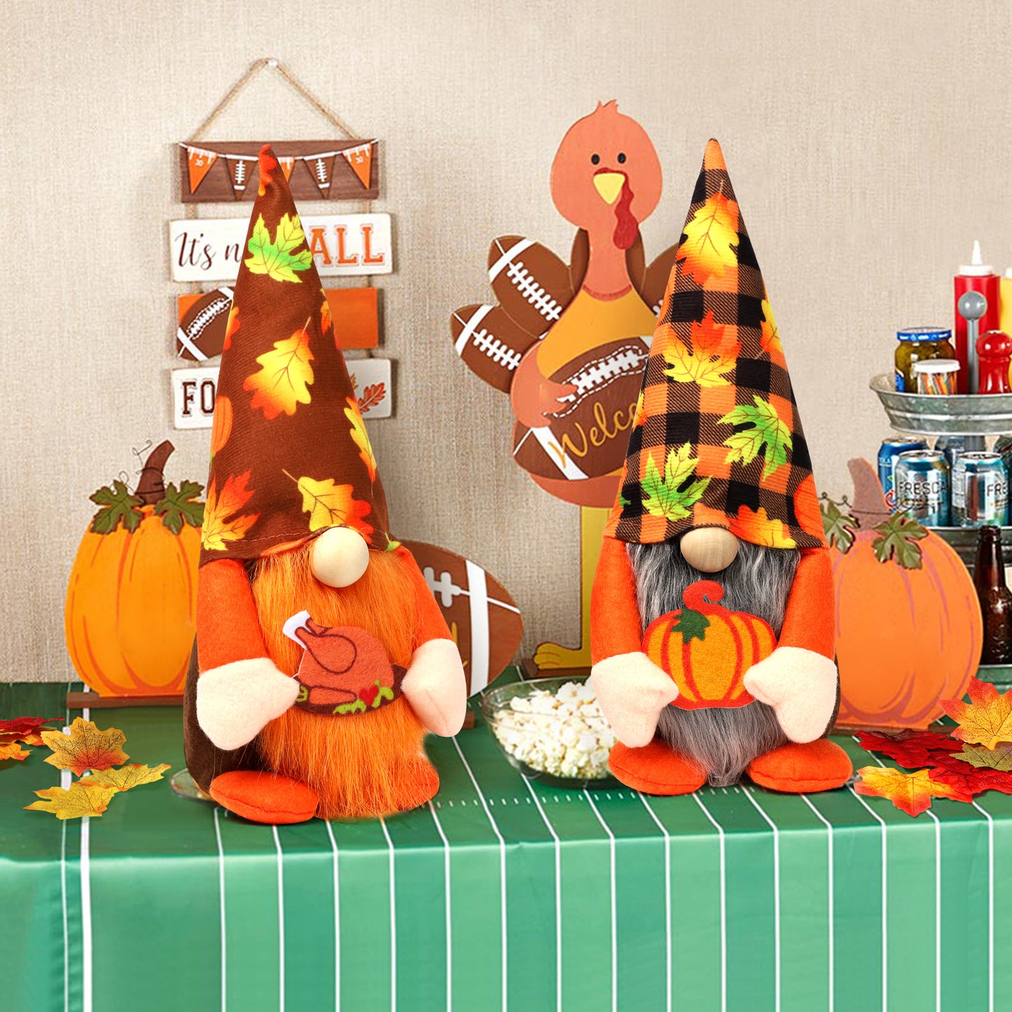 2 PCS Harvest Festival Faceless Doll, Thanksgiving Gnomes Plush Decor