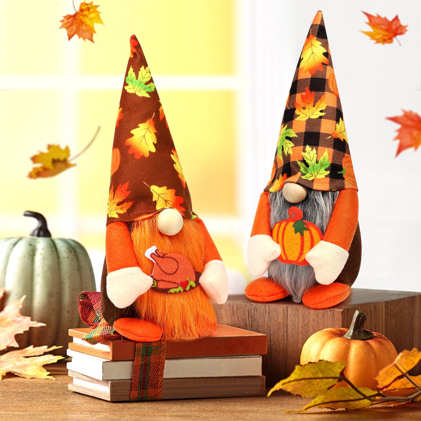 2 PCS Harvest Festival Faceless Doll, Thanksgiving Gnomes Plush Decor