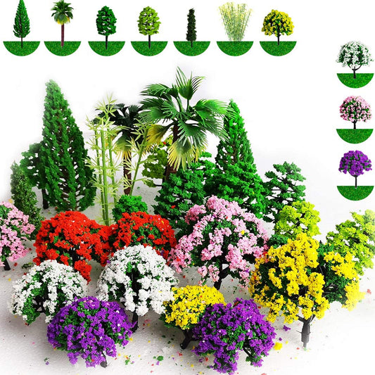Mixed Model Trees Model Train Scenery, DIY Scenery Landscape Woodland Scenics Multiple Type