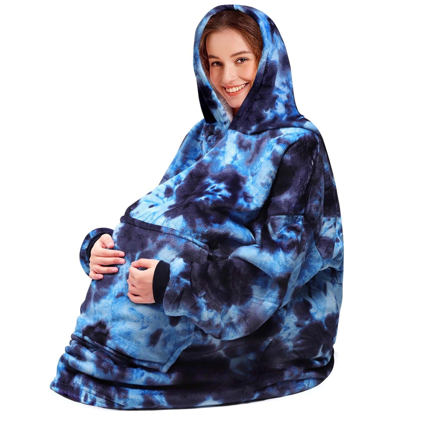 Livhil Wearable Blanket Hoodie Sweater , Oversized Blanket Hoodie with Sleeves Sherpa Sweatshirt Blanket