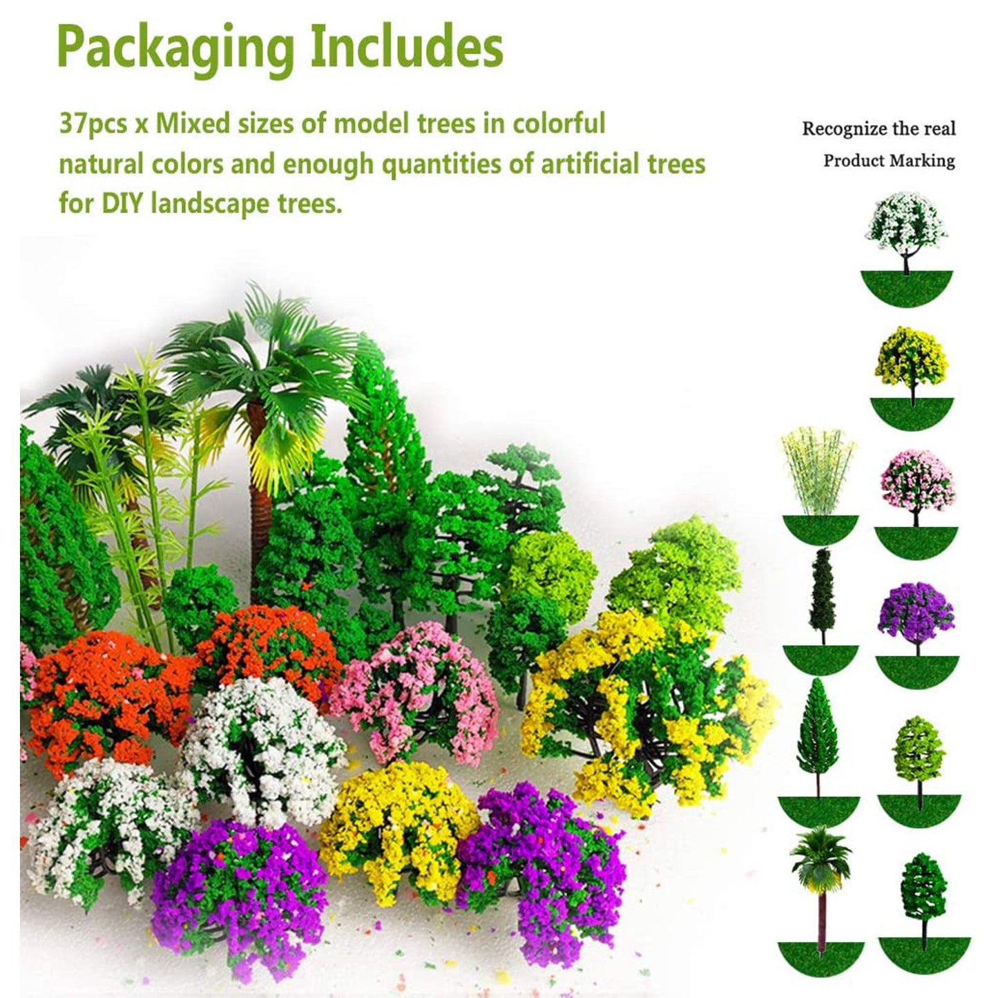 Mixed Model Trees Model Train Scenery, DIY Scenery Landscape Woodland Scenics Multiple Type